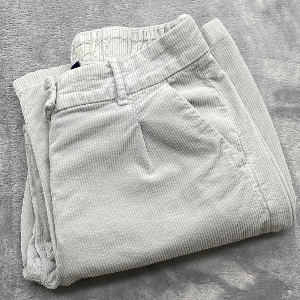 American Eagle Wide Leg Corduroy Pants Womens 8 Short
 Grey High Rise Stretch